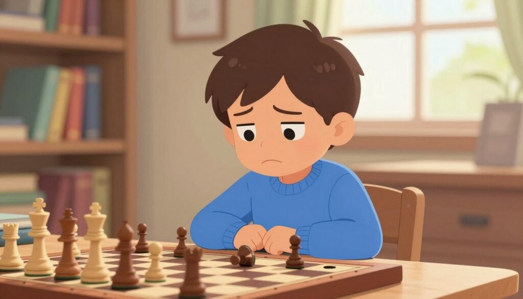child losing at chess